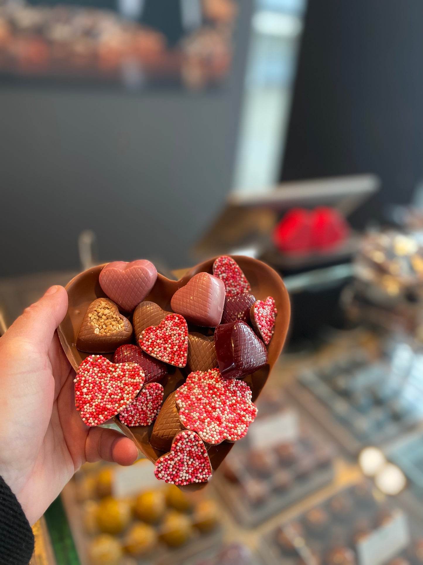 Chocolade hart met bonbons
