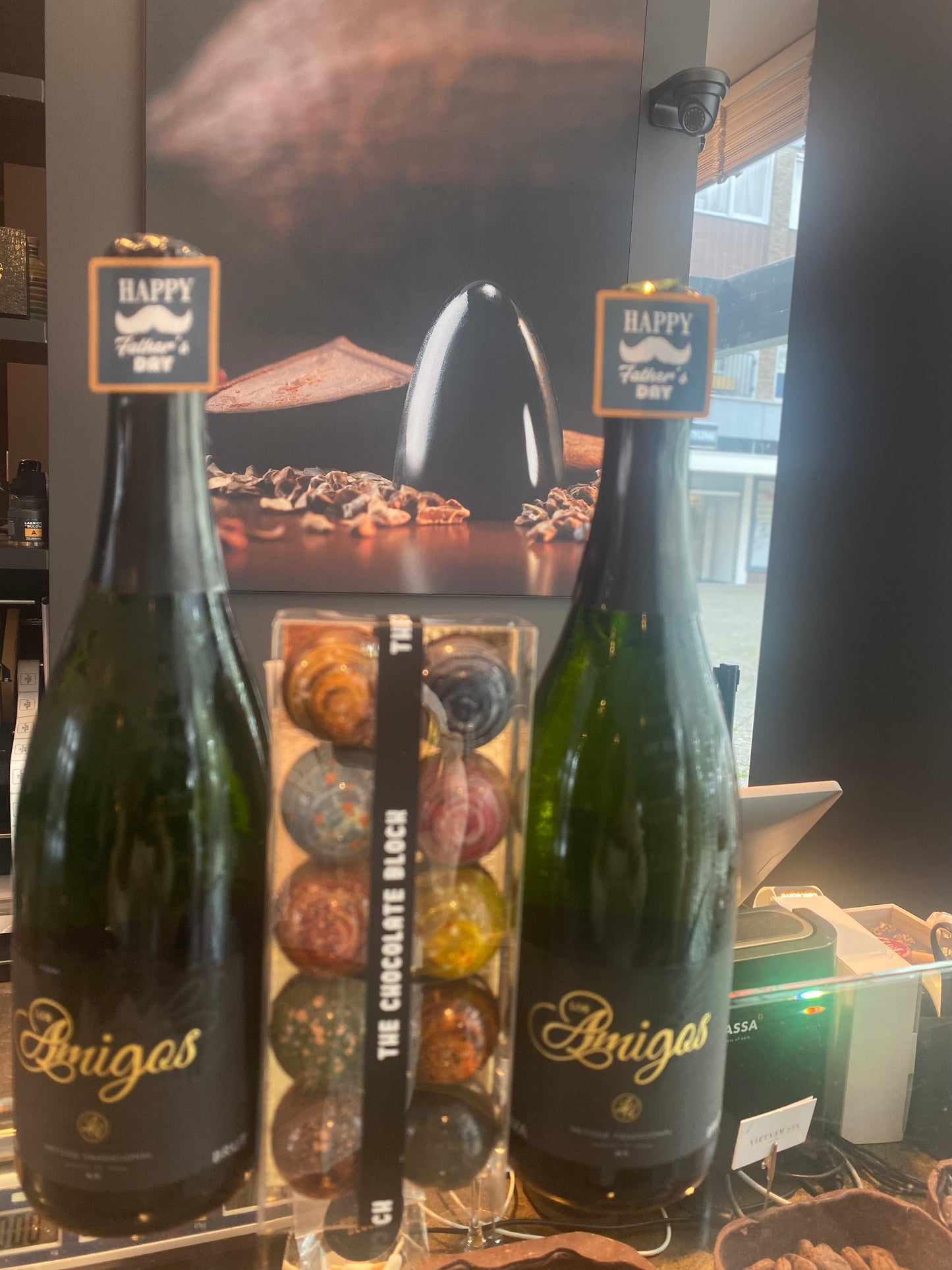 Vaderdag geschenk Cava en chocolade pakket