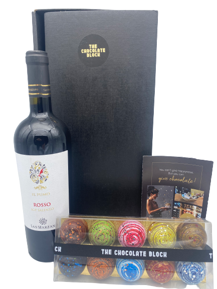 Rode wijn en chocolade pakket voor vaderdag