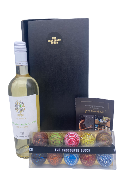 Witte wijn en chocolade pakket