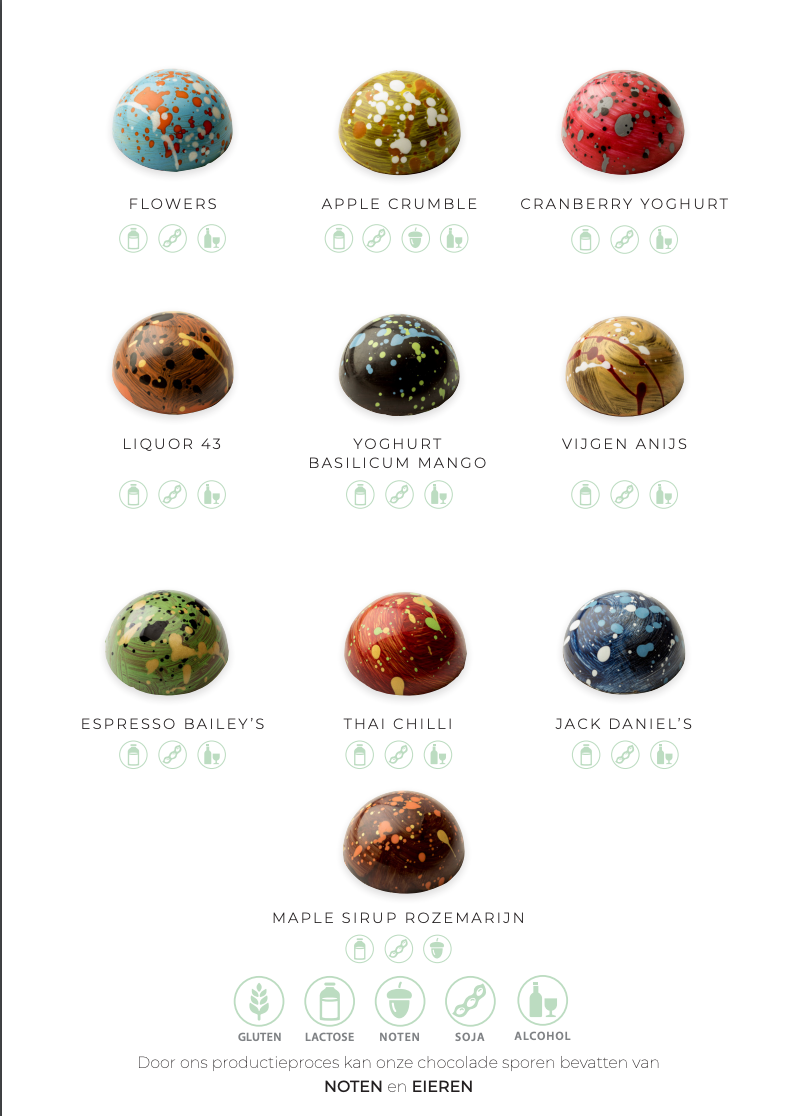 Picasso bonbons van Visser Chocolade