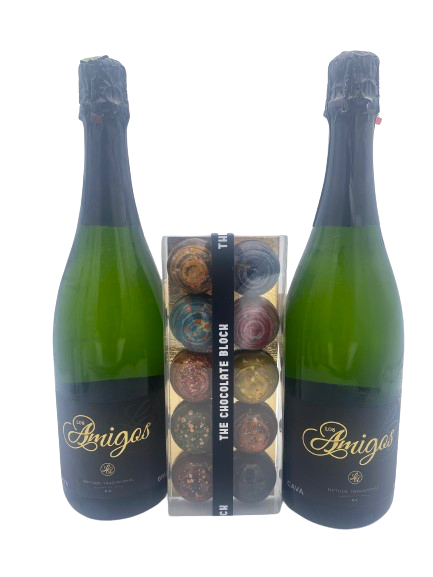 Cava en chocolade pakket van The Chocolate Block en Best Bottles