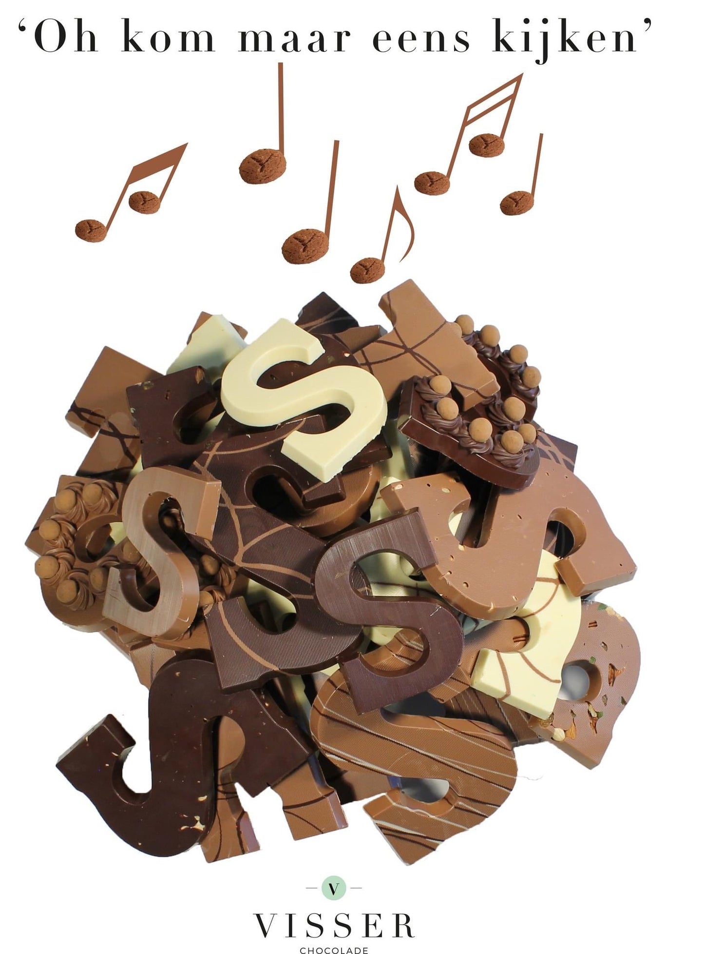 Chocoladeletters van Visser chocolade 