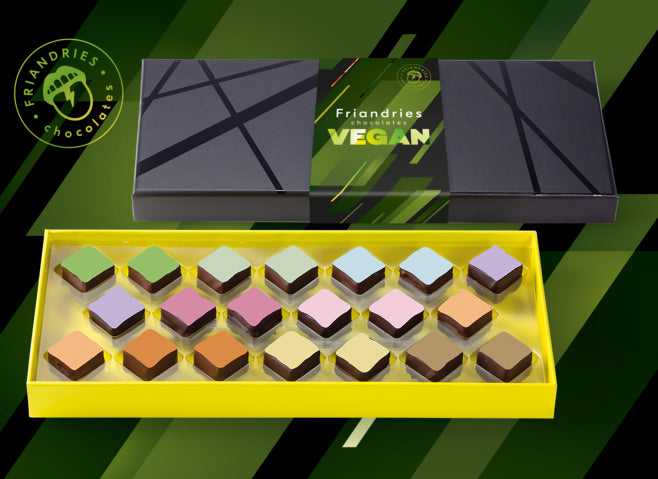 Vegan bonbons van Friandries bij Chocolaterie The Chocolate Block in Breda